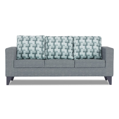 Adorn India Straight line Plus Bricks 3 Seater Sofa (Grey) (3 Year Warranty)
