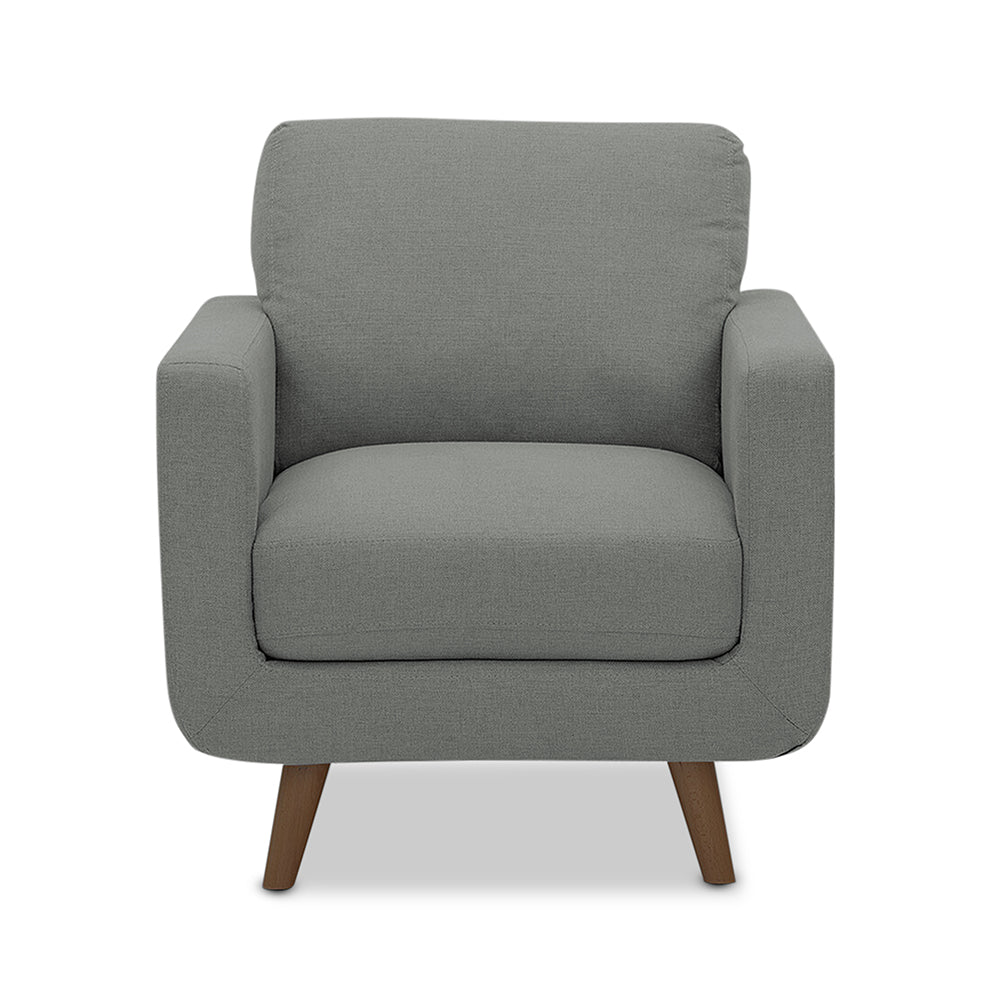 Adorn India Damian 1 Seater Sofa (Grey) (3 Year Warranty)