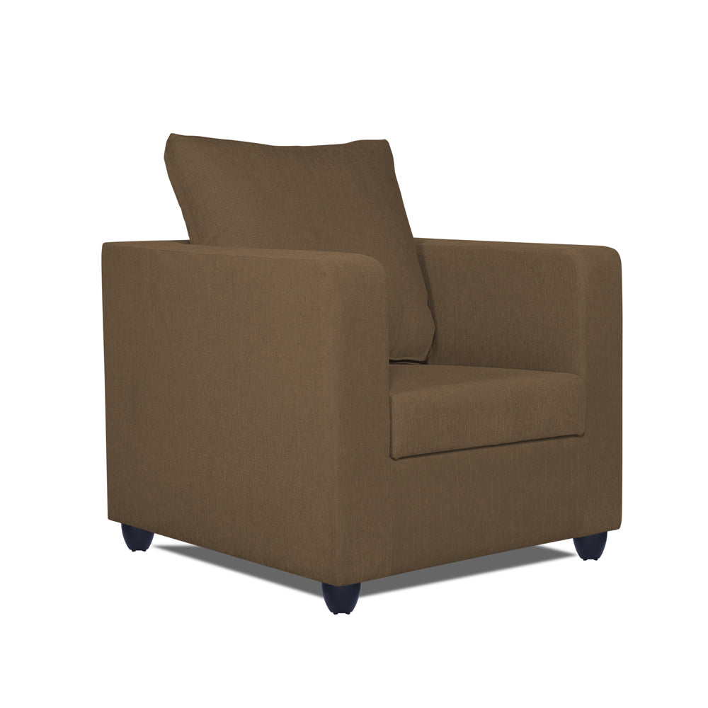 Adorn India Zink 1 Seater Sofa (Brown)