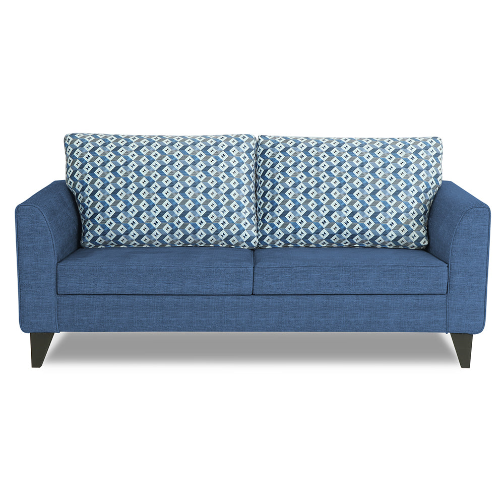 Adorn India Tornado Bricks 3 Seater Sofa (Blue)