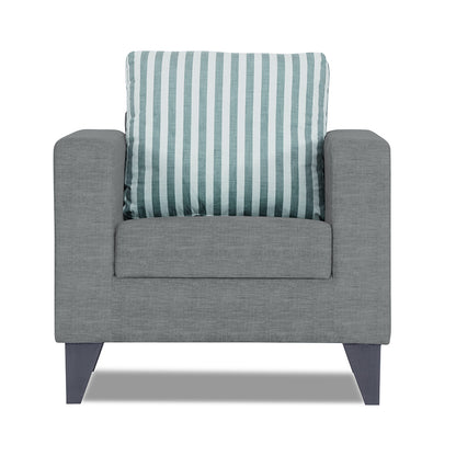 Adorn India Straight Line Plus Stripes 1 Seater Sofa (Grey) (3 Year Warranty)