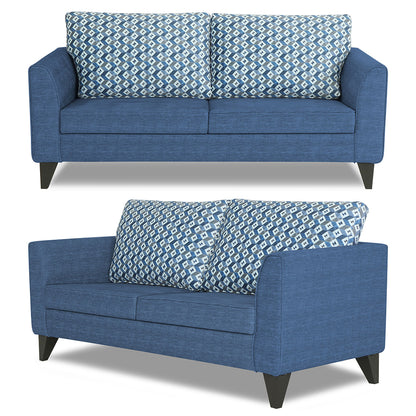 Adorn India Tornado Bricks 3+2 5 Seater Sofa Set with Centre Table (Blue)