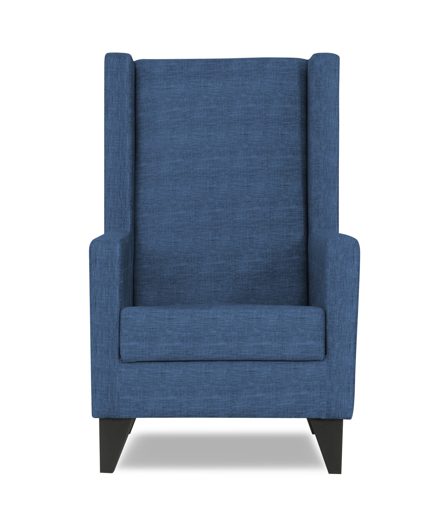 Adorn India Christopher 1 Seater Wing Chair Decent (Blue)