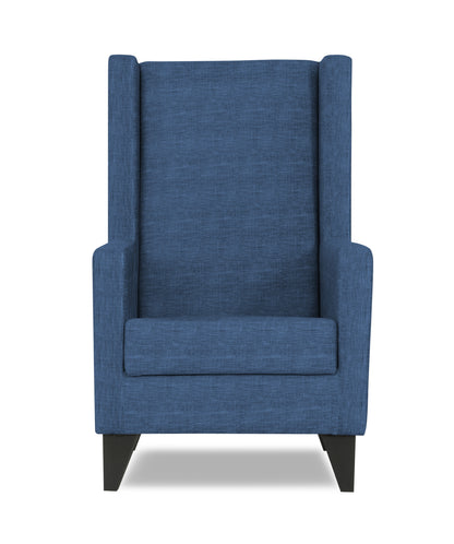 Adorn India Christopher 1 Seater Wing Chair Decent (Blue)