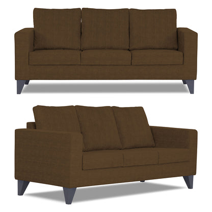 Adorn India Straight Line Plus Decent 3+2+1 6 Seater Sofa Set (Brown) (3 Year Warranty)
