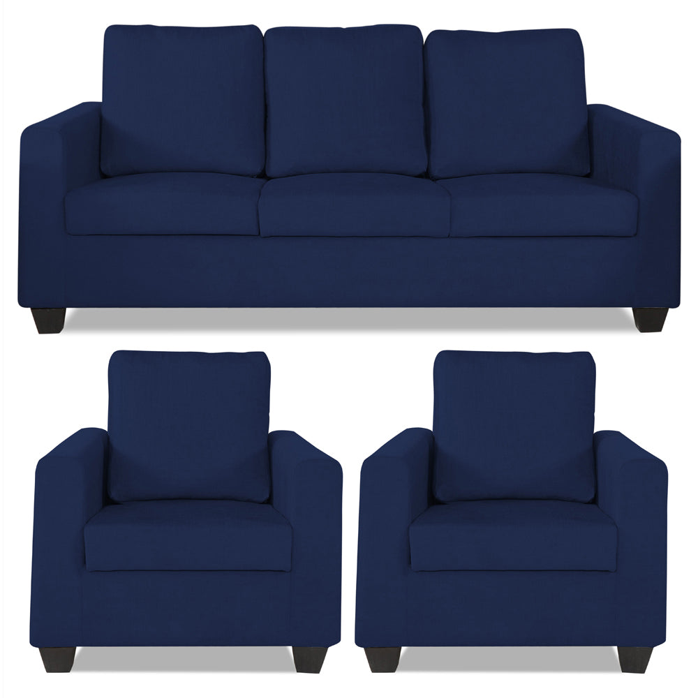 Adorn India Russell 3-1-1 Five Seater Sofa Set (Blue, Wood)