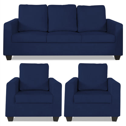 Adorn India Russell 3-1-1 Five Seater Sofa Set (Blue, Wood)