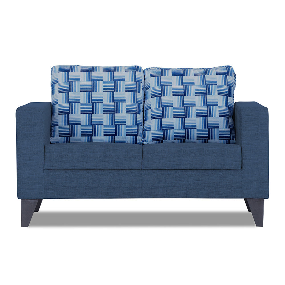 Adorn India Straight line Plus Bricks 2 Seater Sofa (Blue) (3 Year Warranty)
