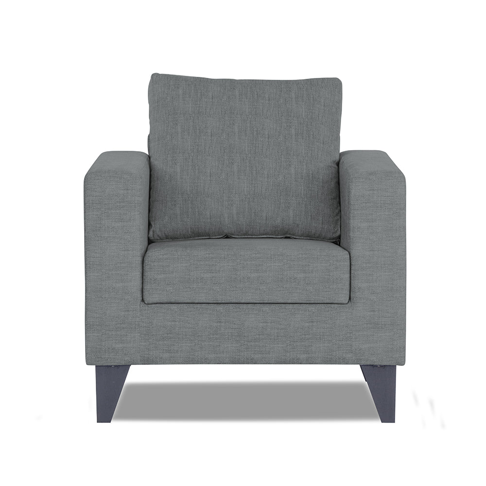 Adorn India Hallton Plain 1 Seater Sofa (Grey) (3 Year Warranty)