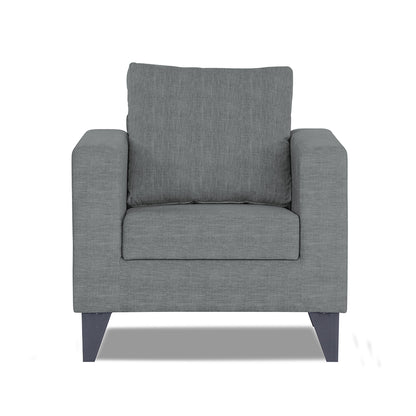 Adorn India Hallton Plain 1 Seater Sofa (Grey) (3 Year Warranty)