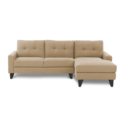 Adorn India Midas L Shape 6 Seater Sofa Set Right Hand Side (Beige) (3 Year Warranty)