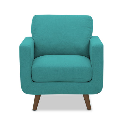 Adorn India Damian 1 Seater Sofa (Aqua Blue) (3 Year Warranty)