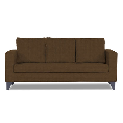 Adorn India Wood Hallton Plain 3 Seater Sofa (Brown) (3 Year Warranty)