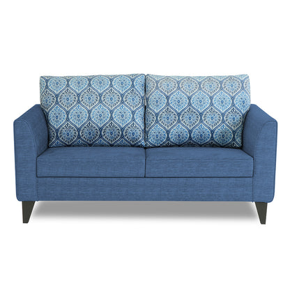 Adorn India Cortina Damask 2 Seater Sofa (Blue)