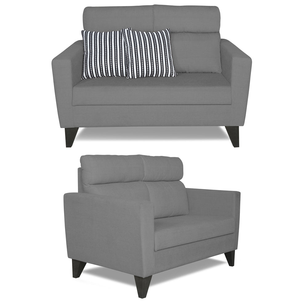 Adorn India Cardello 2 Seater Sofa (Grey) (3 Year Warranty)