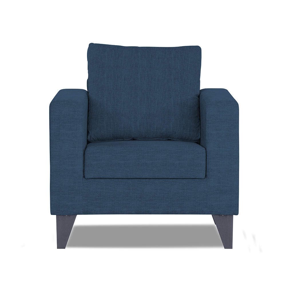 Adorn India Hallton Plain 1 Seater Sofa (Blue) (3 Year Warranty)