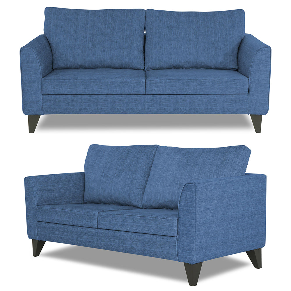 Adorn India Enzo Decent 3+1+1 5 Seater Sofa Set with Centre Table (Blue)