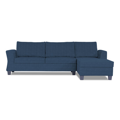 Adorn India Valencia Plus Decent L Shape 6 Seater Sofa Set (Right Hand Side) (Blue)