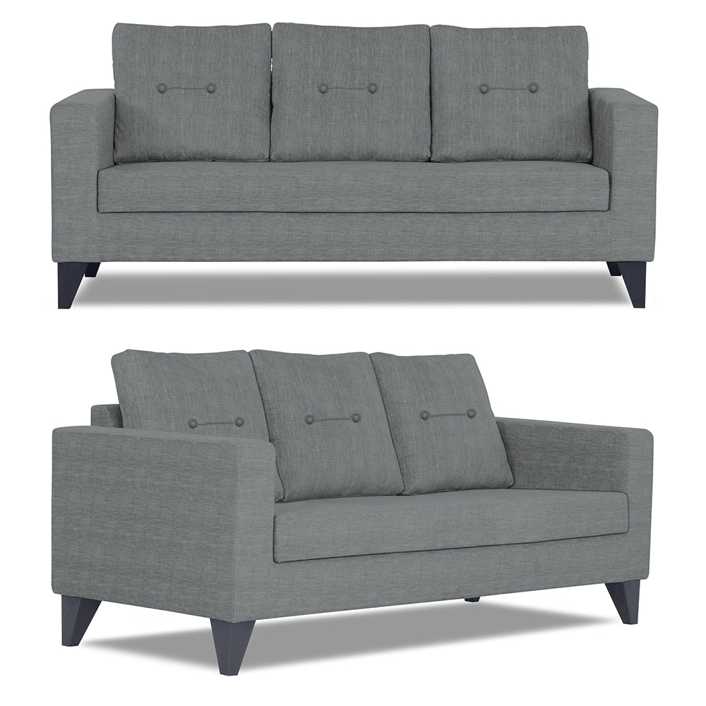 Adorn India Darcy 3+1+1 5 Seater Sofa Set (Grey) (3 Year Warranty)