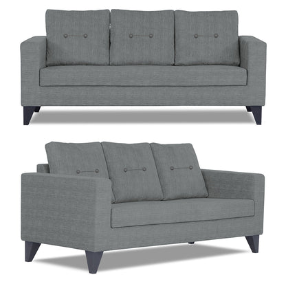 Adorn India Darcy 3+1+1 5 Seater Sofa Set (Grey) (3 Year Warranty)