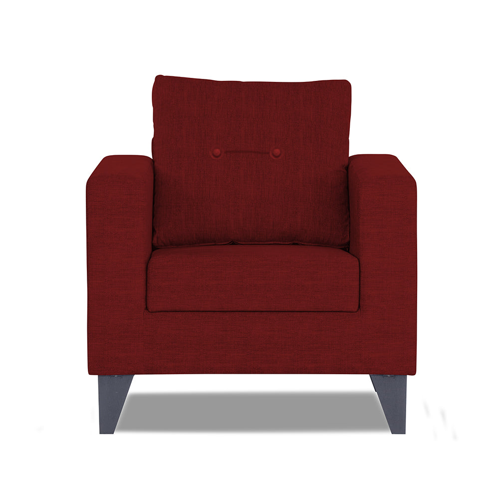 Adorn India Hallton Tufted 1 Seater Sofa (Maroon) (3 Year Warranty)