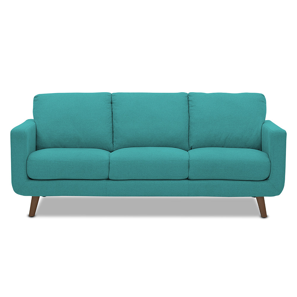 Adorn India Damian 3 Seater Sofa (Aqua Blue) (3 Year Warranty)