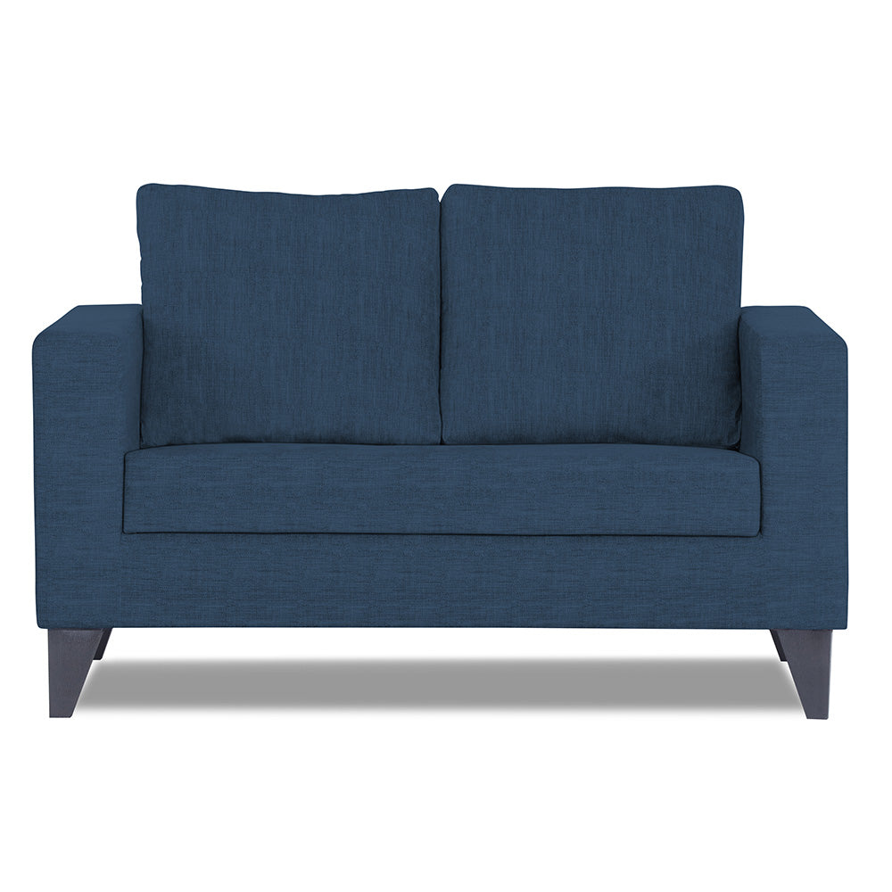 Adorn India Hallton Plain 2 Seater Sofa (Blue) (3 Year Warranty)