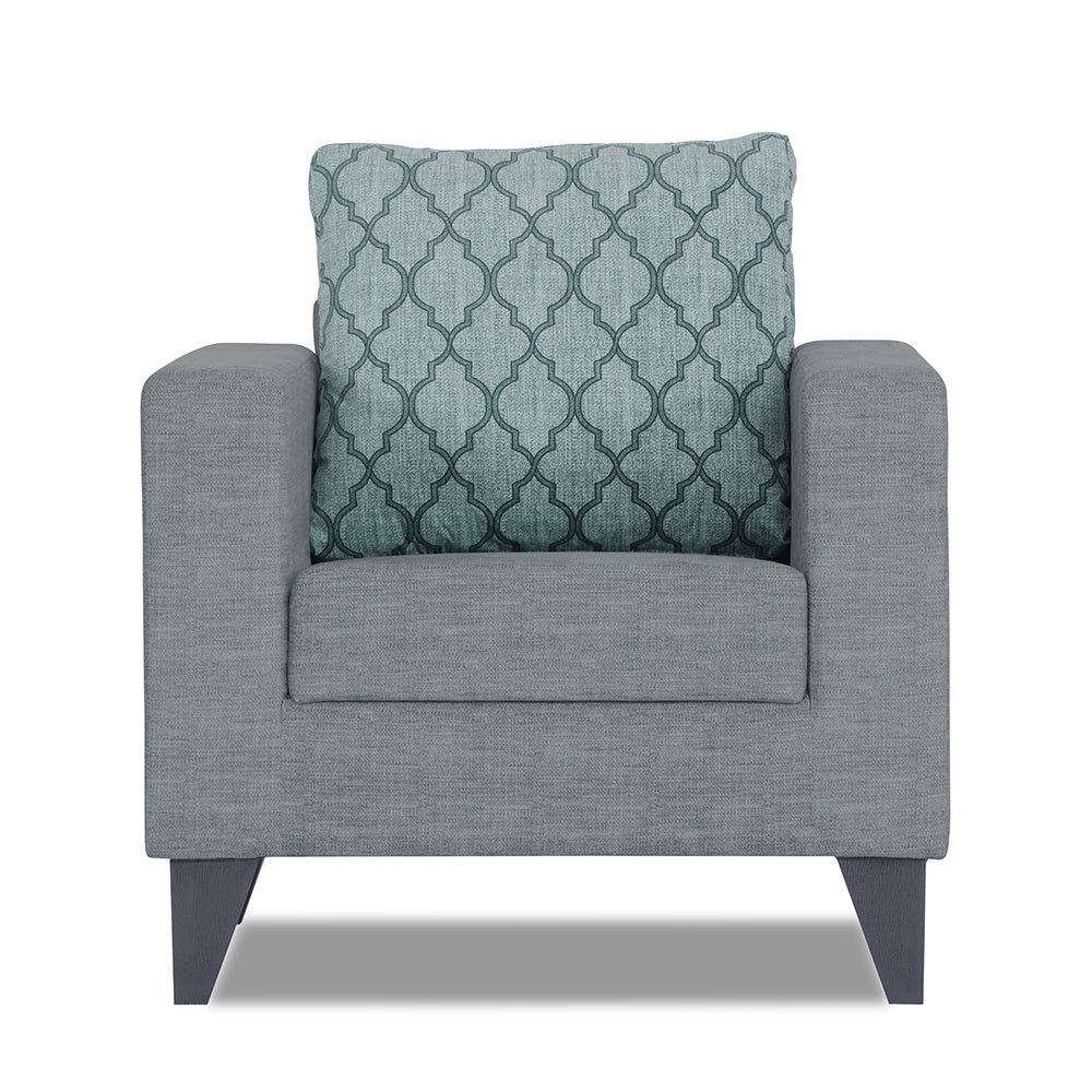Adorn India Straight line Plus Blossom 1 Seater Sofa (Grey) (3 Year Warranty)