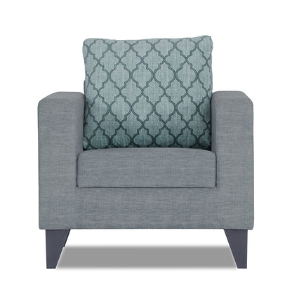 Adorn India Straight line Plus Blossom 1 Seater Sofa (Grey) (3 Year Warranty)