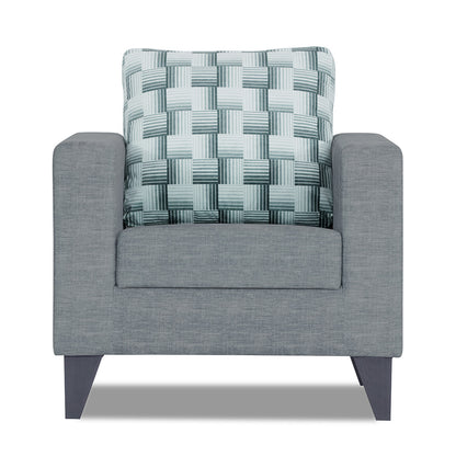 Adorn India Straight line Plus Bricks 1 Seater Sofa (Grey) (3 Year Warranty)
