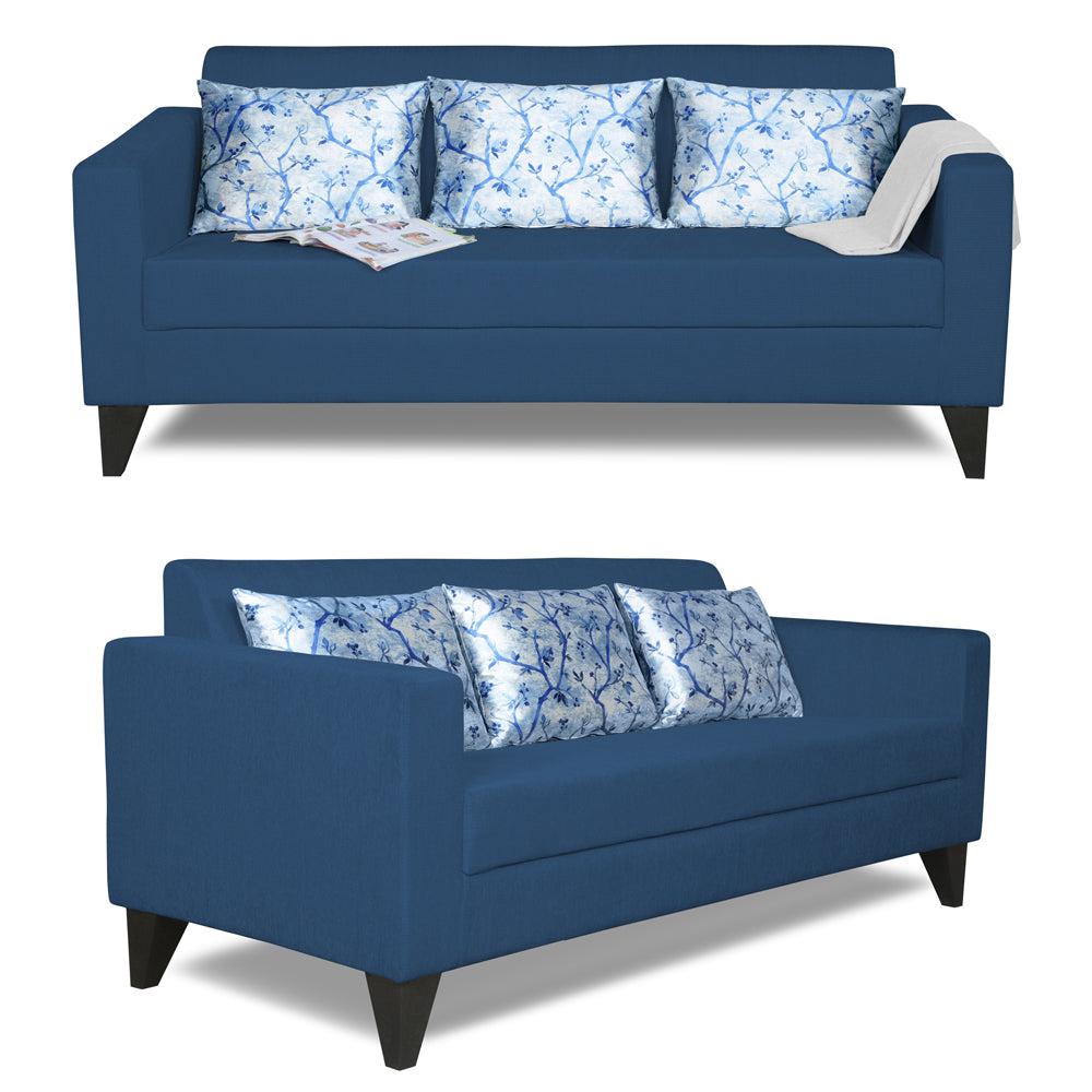 Adorn India Bladen 3-1-1 Five Seater Sofa Set (Wood) (Blue)