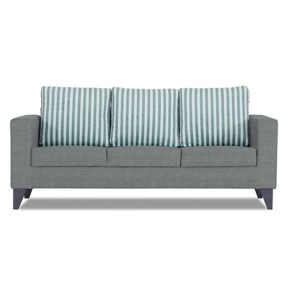 Adorn India Straight Line Plus Stripes 3 Seater Sofa (Grey) (3 Year Warranty)