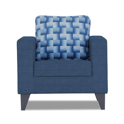 Adorn India Straight line Plus Bricks 1 Seater Sofa (Blue) (3 Year Warranty)