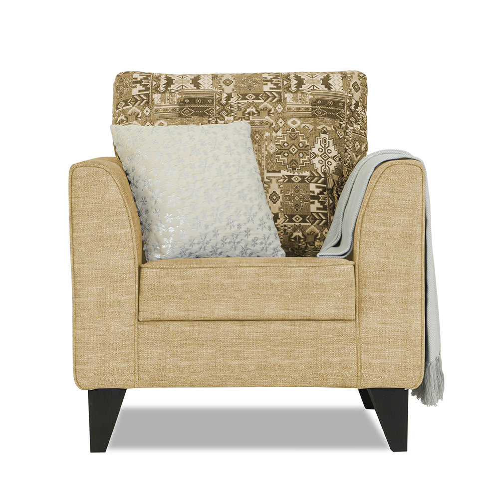 Adorn India Sheldon Crafty 1 Seater Sofa (Beige)