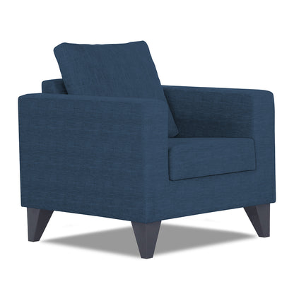 Adorn India Hallton Plain 1 Seater Sofa (Blue) (3 Year Warranty)