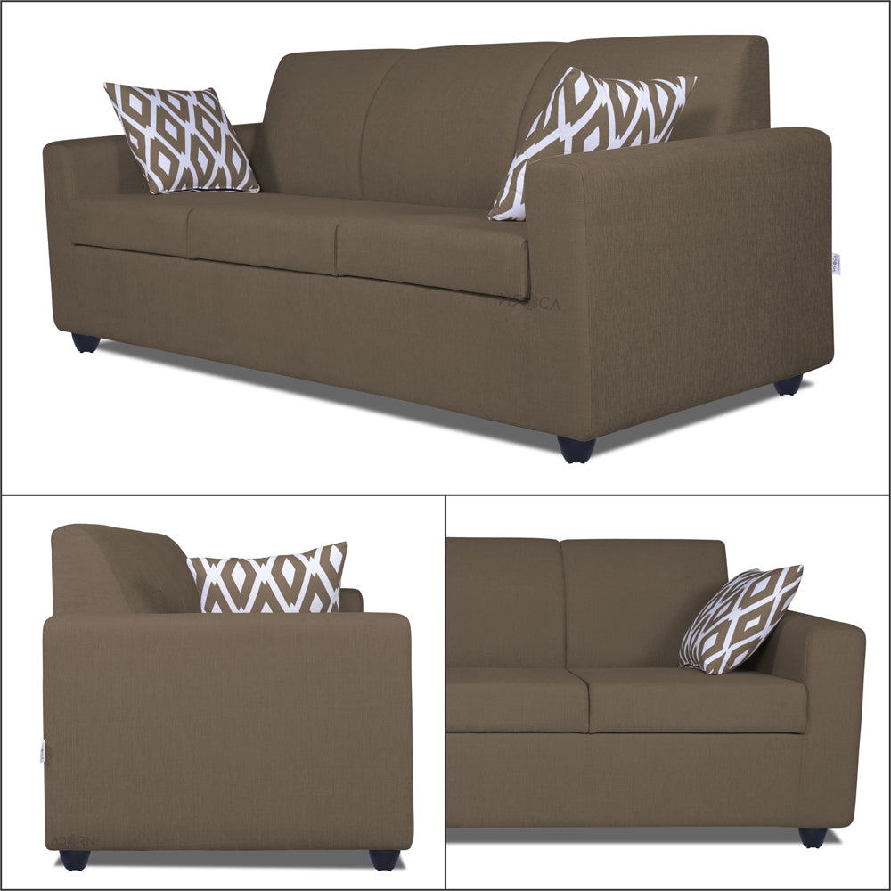 Adorn India Monteno Five Seater 3+2 Sofa Set (Brown) (3 Year Warranty)