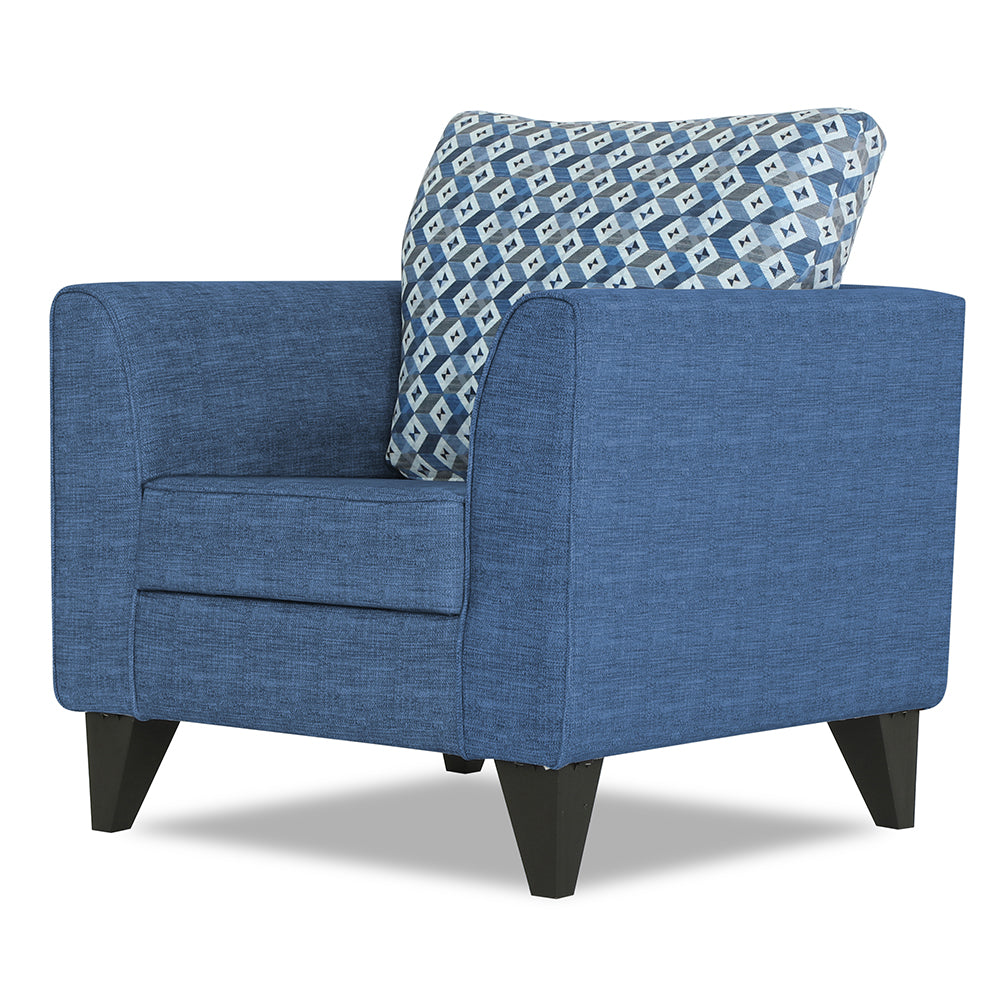 Adorn India Tornado Bricks 1 Seater Sofa (Blue)