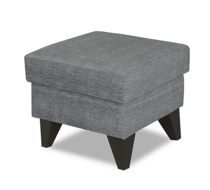 Adorn India Christopher 1 Seater Wing Chair Decent with Puffy (Grey)