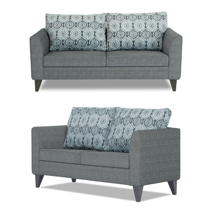 Adorn India Cortina Damask 3+2+1 6 Seater Sofa Set with Centre Table (Grey) Modern