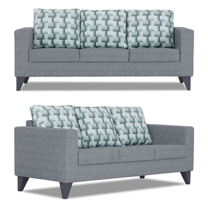 Adorn India Straight line Plus Bricks 3+2+1 6 Seater Sofa Set (Grey) (3 Year Warranty)