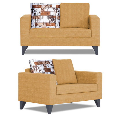Adorn India Hallton Digitel Print Cushion 3+2 5 Seater Sofa Set (Beige) (3 Year Warranty)