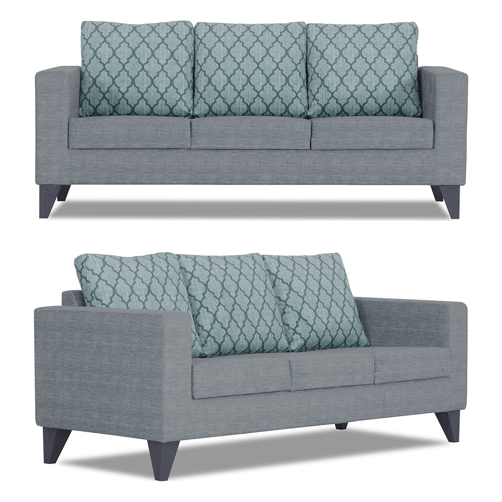 Adorn India Straight line Plus Blossom 3+1+1 5 Seater Sofa Set (Grey) (3 Year Warranty)