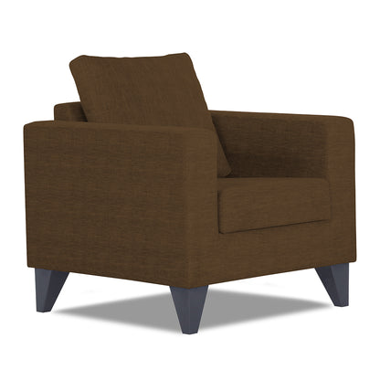 Adorn India Straight Line Plus Decent 1 Seater Sofa (Brown) (3 Year Warranty)