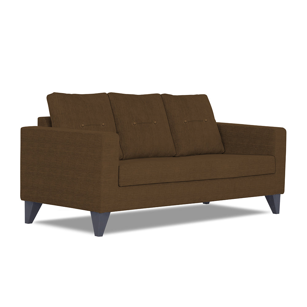 Adorn India Hallton Tufted 3 Seater Sofa (Brown) (3 Year Warranty)