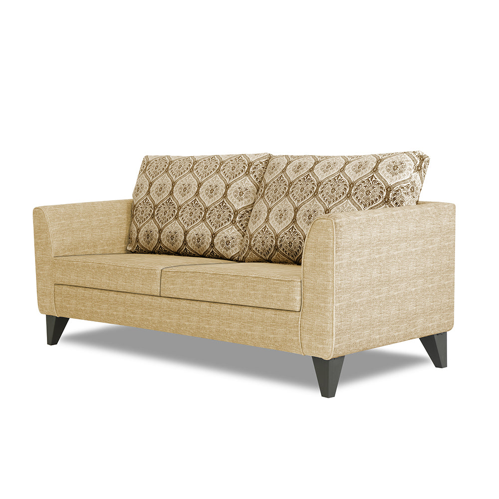 Adorn India Cortina Damask 3 Seater Sofa (Beige)