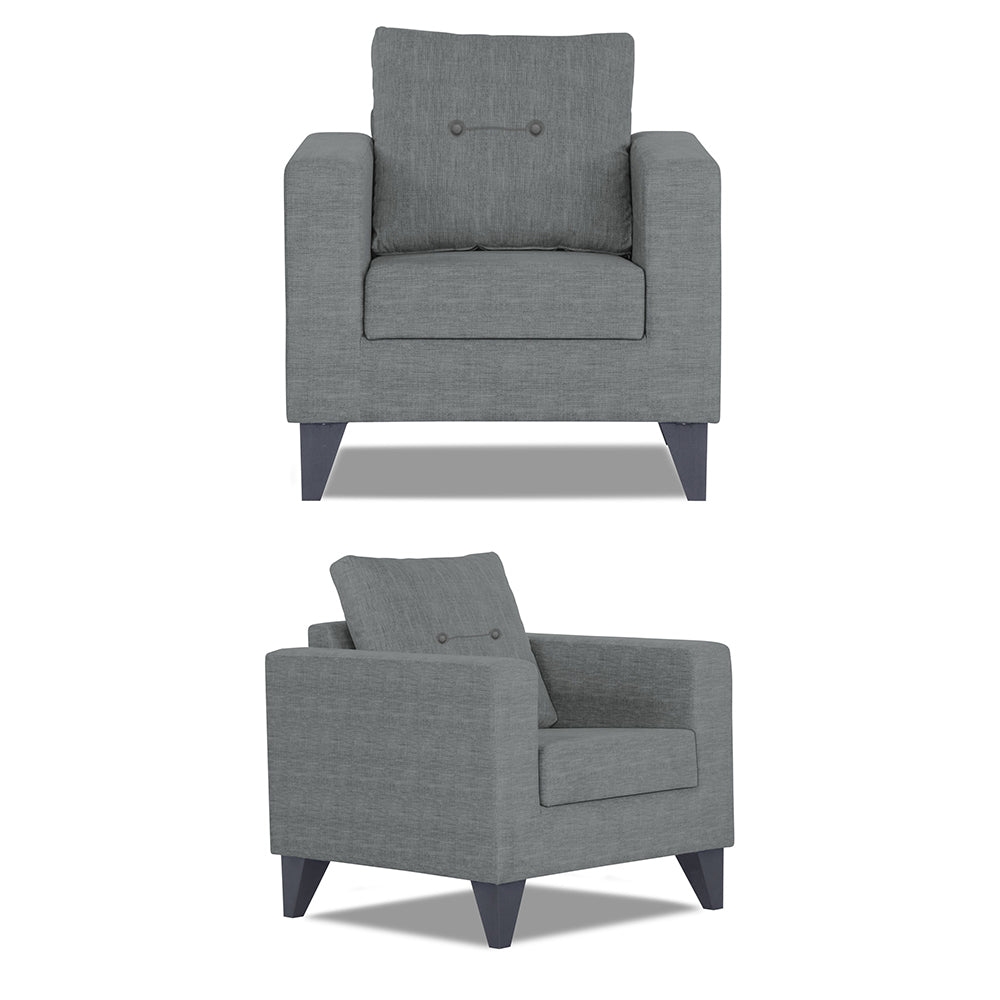 Adorn India Darcy 3+1+1 5 Seater Sofa Set (Grey) (3 Year Warranty)