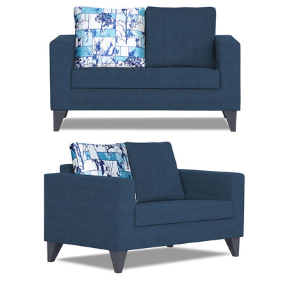 Adorn India Hallton Digitel Print Cushion 3+2 5 Seater Sofa Set (Blue) (3 Year Warranty)