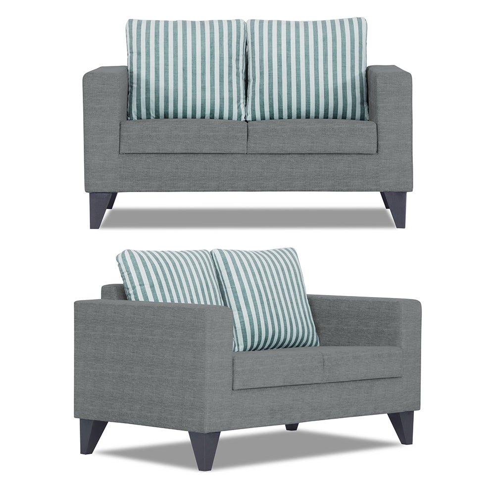 Adorn India Straight Line Plus Stripes 3+2 5 Seater Sofa Set (Grey) (3 Year Warranty)