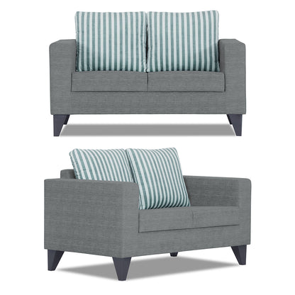 Adorn India Straight Line Plus Stripes 3+2 5 Seater Sofa Set (Grey) (3 Year Warranty)