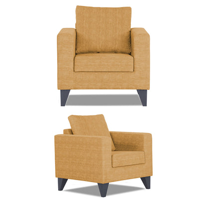 Adorn India Hallton Plain 3+1+1 5 Seater Sofa Set (Beige) (3 Year Warranty)
